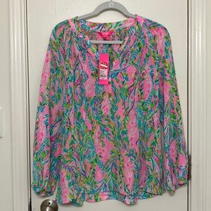 NWT Lilly Pulitzer Elsa Top - Multi Unicorn of the Sea